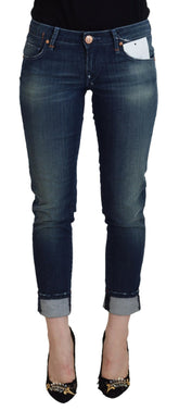 Acht Blue Cotton Slim Fit Women Casual Denim Jeans -   -  Acht.